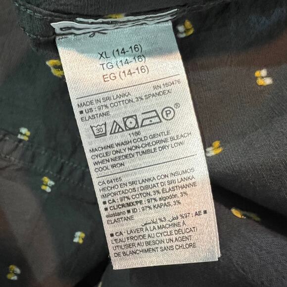 Old Navy Brown Gold & White Built-In Flex Short Sleeve Button-Up Boy XL (14-16) - Picture 7 of 9